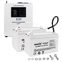 Аварійний комплект Volt Polska SINUS PRO 2000S 24/230V 1400/2000W + Акумулятор гелевий 4SUN GEL 100 Ah 2 шт