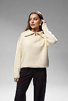 Светр на блискавці молочний