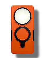 Протиударний чохол Pivot для Xiaomi Redmi 14С з кільцем підставкою жовтогарячий