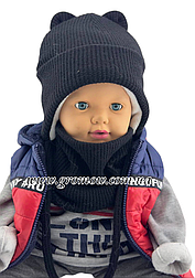 Оптом дитячі в'язані шапки 46, 48, 50, 52, 54 розмір теплі з хомутом головні гуртом опт (ОШТ361)