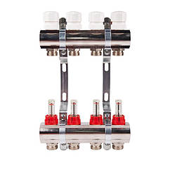 Колектор на 8 виходів Thermo Alliance для теплої підлоги з витратомірами