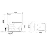 Унітаз-компакт Mixxus WAVE-0404-R 630х350х805mm, система змиву RIMLESS (MI6692), фото 6