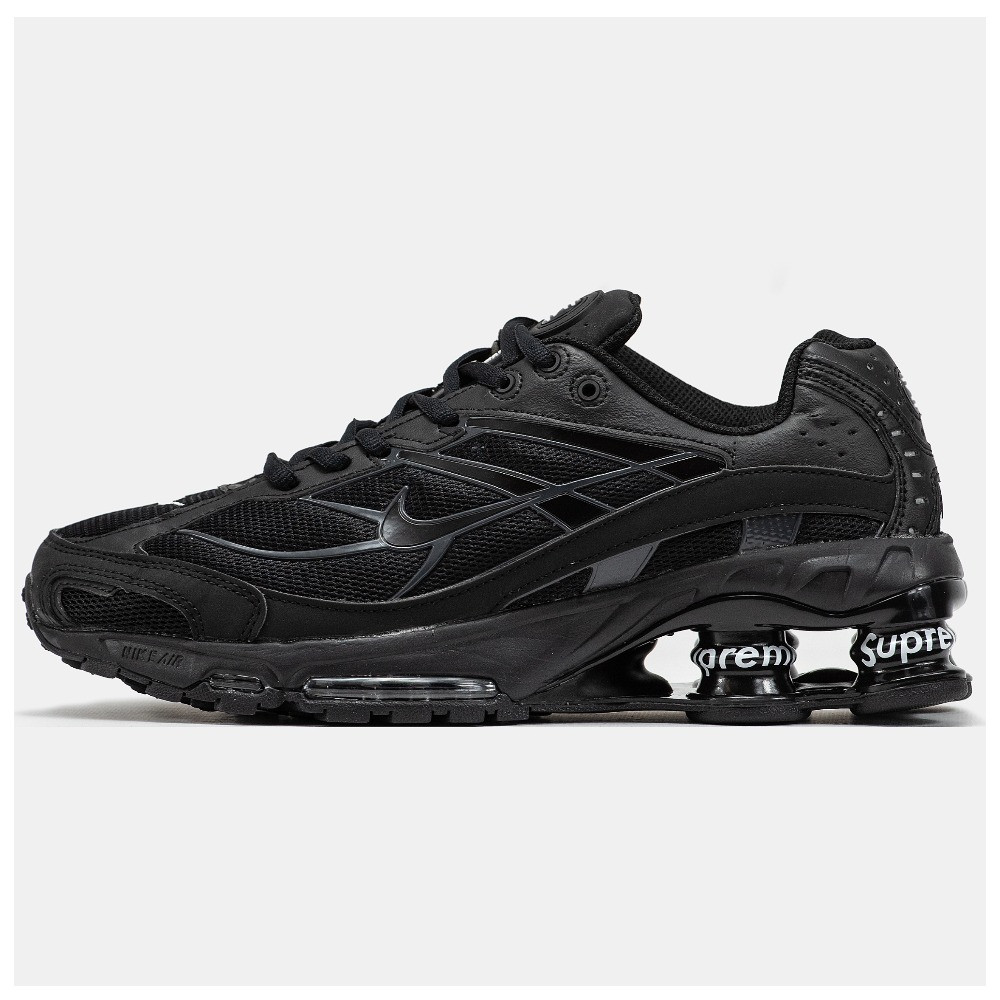 Чоловічі / жіночі кросівки Nike x Supreme Shox Ride 2 Black White, чорні кросівки найк супрім шокс райд 2