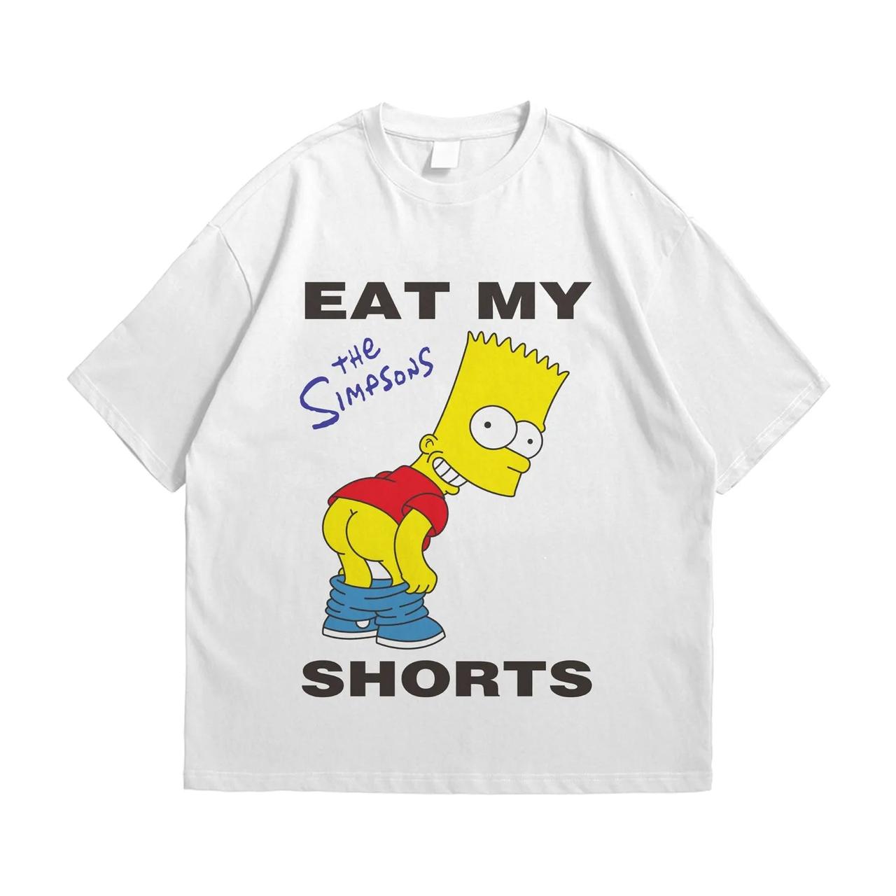 Футболка з принтом Сімпсони Eat My Shorts XXL Білий, фото 1