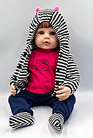 Одежда для куклы реборн 55 см - Набор 4 вещи с полосатой кофтой