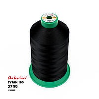 Нитка для бісеру чорний колір 2799 Tytan 100 (10 000 метрів)