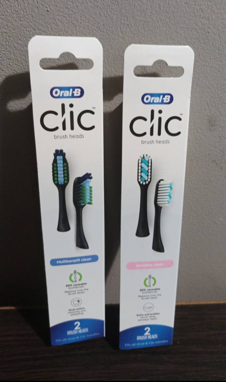 Змінні головки для зубної щітки Oral-B Clic Toothbrush Clean Replacement Brush Heads, Black, 2 шт