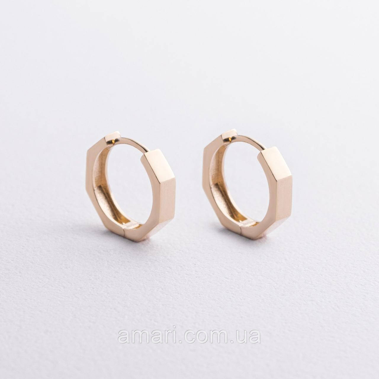 Сережки — кільця "Madison" в жовтому золоті с09325, фото 1