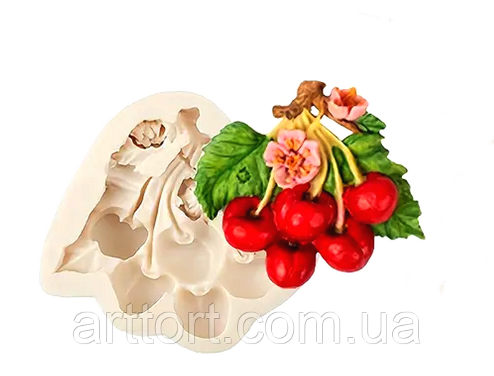 Молд силіконовий Вишня гілочка, фото 1