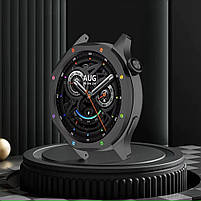 Безель металевий для смарт годинника Xiaomi Watch S3/S4 Black-multicolor + захисне скло, фото 8