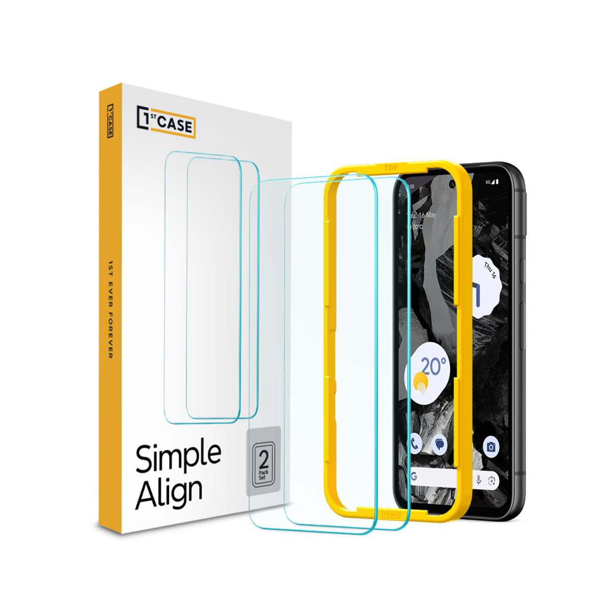 Захисне скло 1stcase SimpleAlign Tempered Glass 2-pack до Google Pixel 8a Clear (SLA3005)