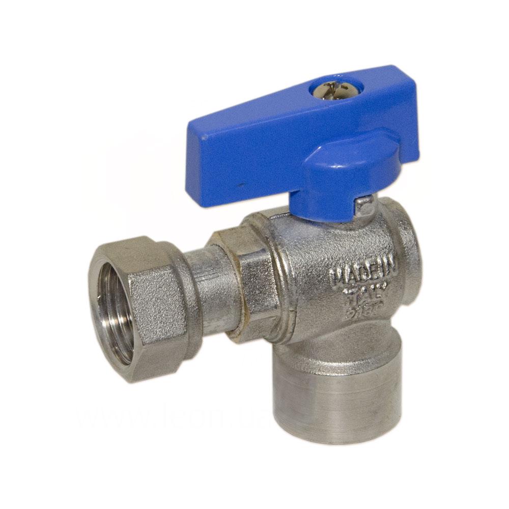 Кран кутовий з накидною гайкою Bianchi DN 3/4"Вx3/4"НГ синя ручка (Італія) 527005050E, фото 1