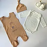 Теплий комплект для новонародженого з футеру, фото 4