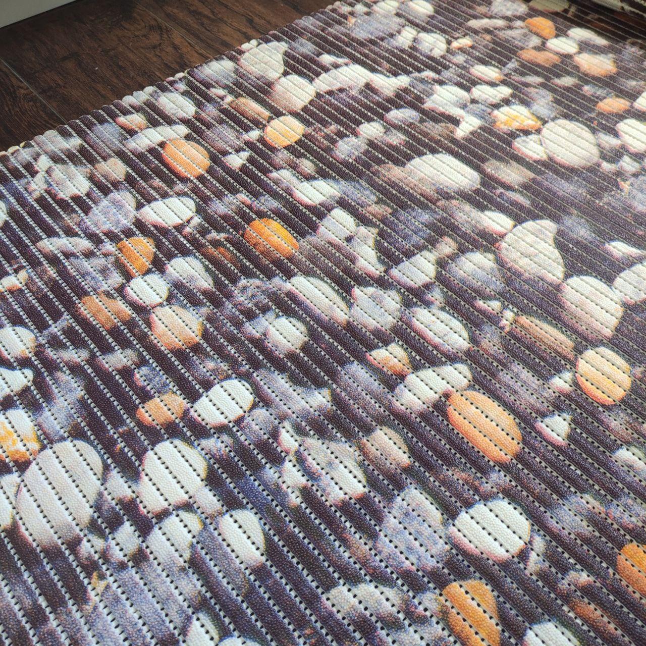 Килимок-доріжка ПВХ для ванної — малюнок галька, 65 см, на відріз, фото 1