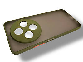 Матовий протиударний чохол для Poco C75 хакі бампер