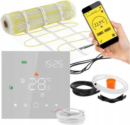 Нагрівальний мат Mission Air Zestaw Mata Grzewcza Pod Płytki Ma-160WxM² 3,5M² ZESTAWMA160WM35M+LEOWHITE, фото 1