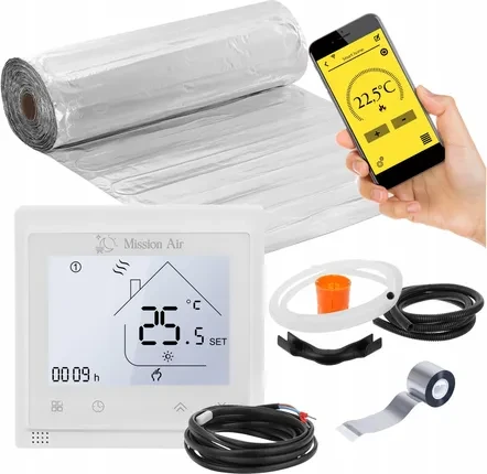 Нагрівальний мат Mission Air Zestaw Mata Grzewcza Pod Panele Mal-160WxM² 6M² ZESTAWMAL160WM6M+LIBRAWHITE, фото 1