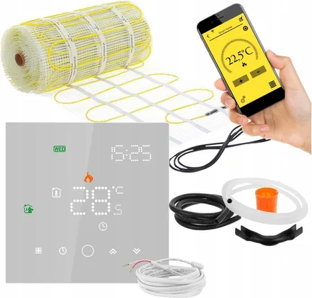 Нагрівальний мат Mission Air Zestaw Mata Grzewcza Pod Płytki Ma-160WxM² 7M² ZESTAWMA160WM7M+LEOWHITE, фото 1