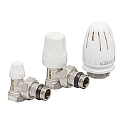 Комплект для під'єднання радіатора KOER Чехия SET-11 — 1/2"x1/2" (вугловий) з термоголовкою ВН (KR3175)