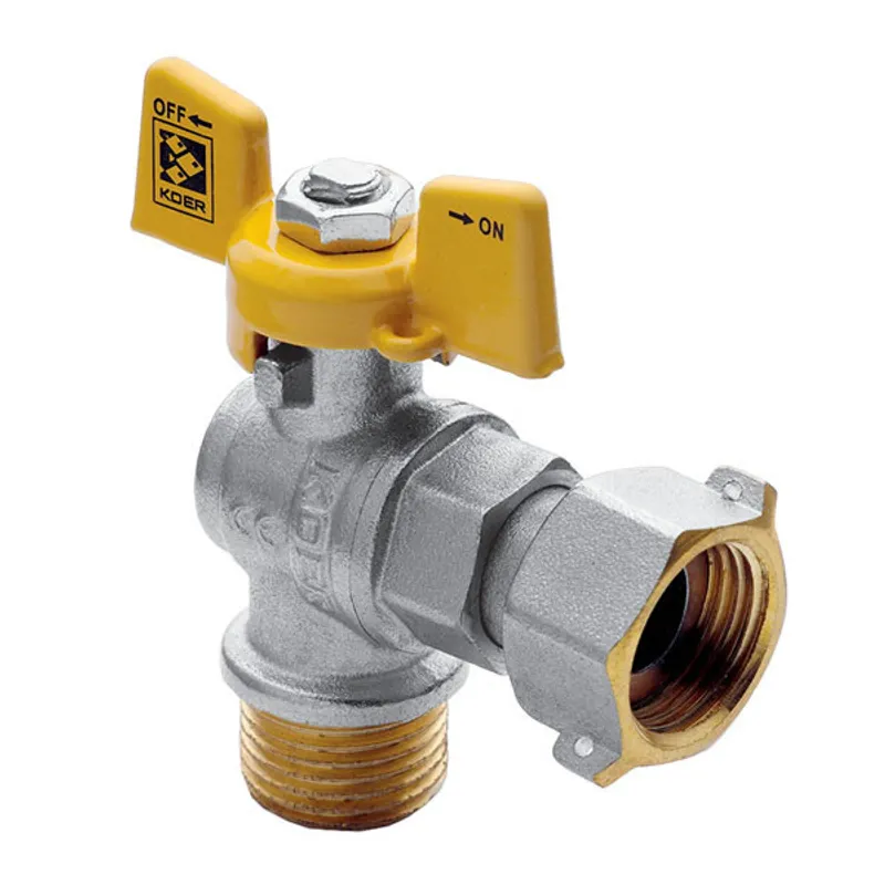 Кран з накидною гайкою 1/2" ГШБ газ кутовий Koer KR.221.G (KR0168)