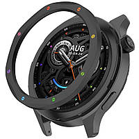 Безель металевий для смарт годинника Xiaomi Watch S3/S4 Black-multicolor + захисне скло