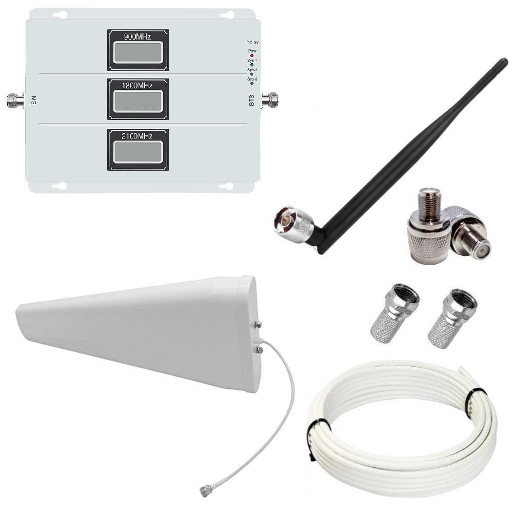 Репітер підсилювач мобільного зв'язку і інтернету Lintratek KW20L-GDW GSM 3G 4G 900 1800 2100 МГц (12/I дБі), фото 1