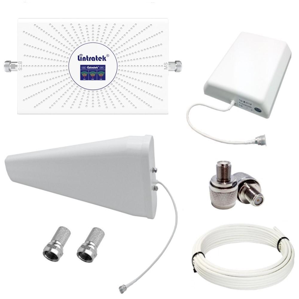 Репітер підсилювач мобільного зв'язку і інтернету Lintratek AA23-GDW GSM 3G 4G 900 1800 2100 МГц (12/8 дБі), фото 1