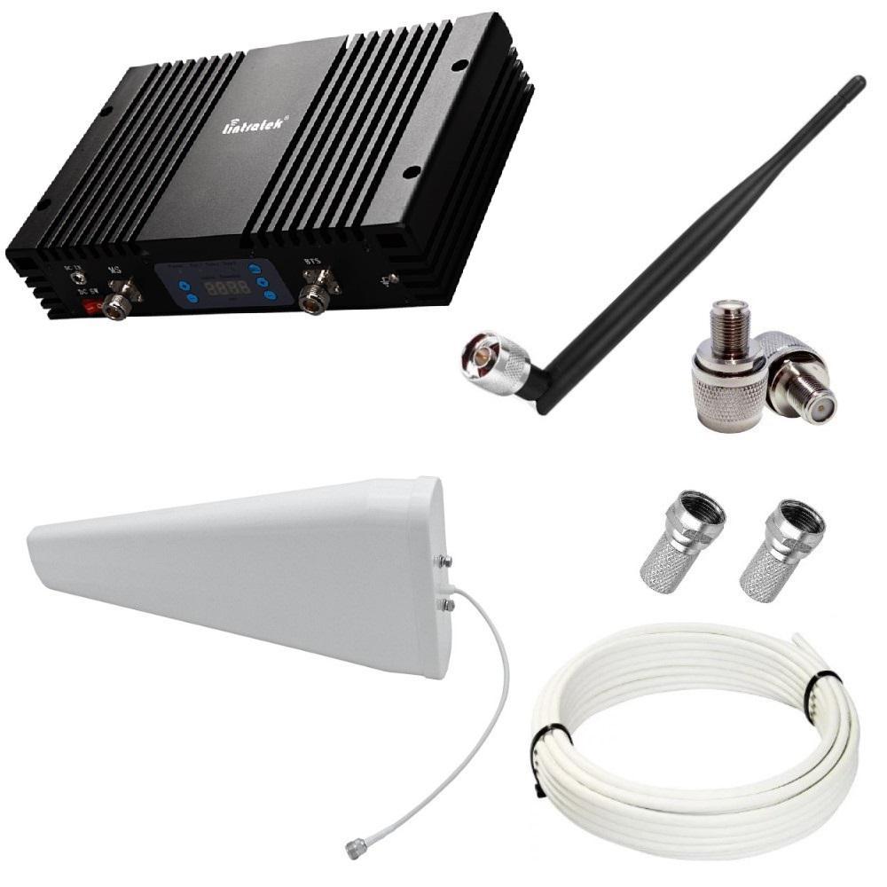 Репітер підсилювач мобільного зв'язку і інтернету Lintratek KW23F-GDW GSM 3G 4G 900 1800 2100 МГц (12/I дБі), фото 1