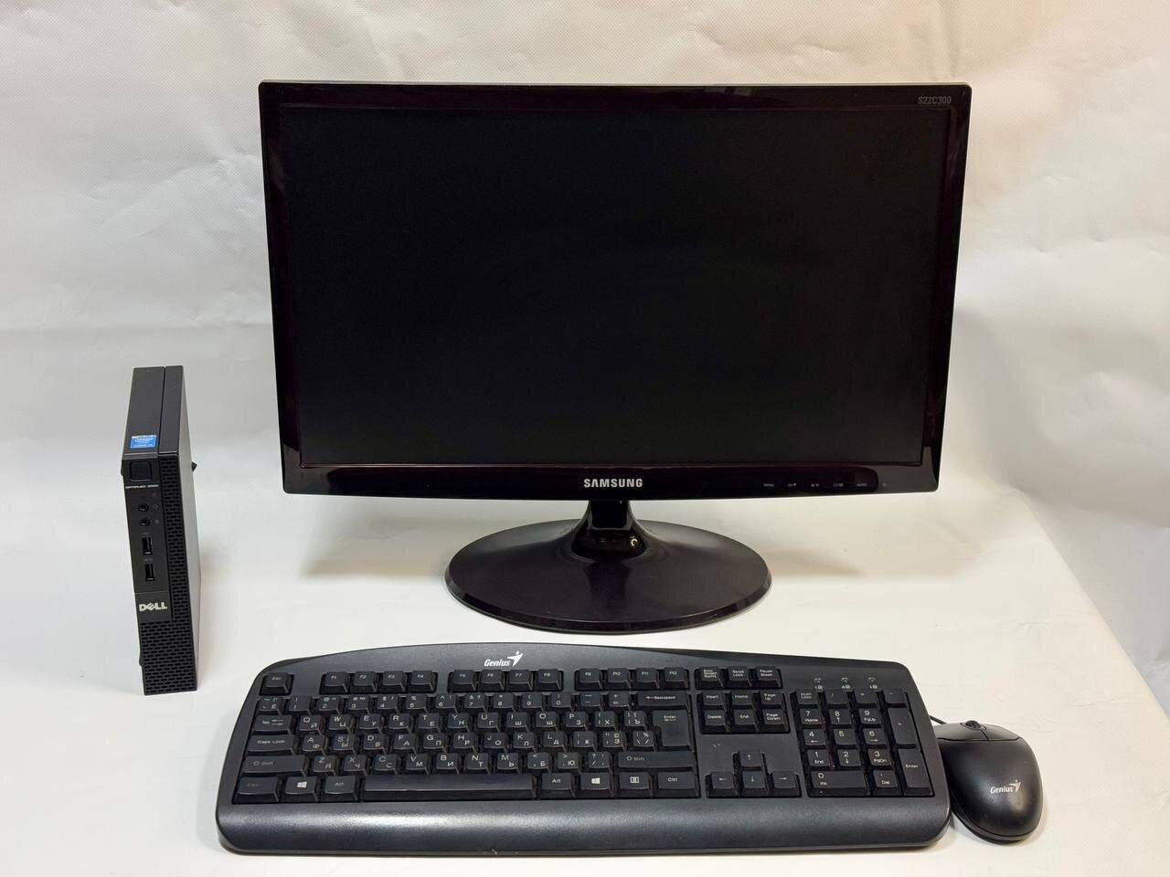 Б/в ПК+Монітор Dell Optiplex 3020M USFF| i3-4160T| 8GB RAM| 128GB SSD| HD 4400+Samsung S22C300B| 22" 1920x1080