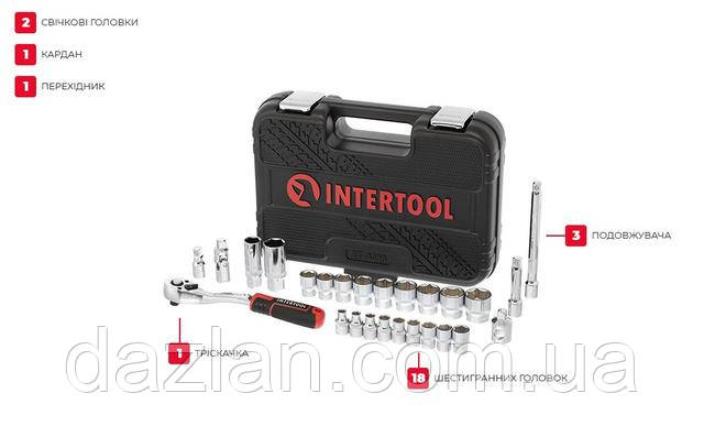 Набір інструментів 26 од., STORM, 3/8", Cr-V INTERTOOL ET-8026