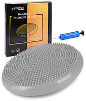 Балансувальна подушка-диск Cornix 33 см (сенсомоторна) масажна XR-0053 Grey