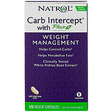 Екстракт білої квасолі перехоплювач вуглеводів фаза 2, Carb Intercept Phase 2, Natrol, для зниження ваги, 120 вегетаріанських