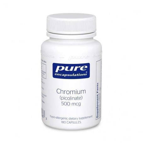 Хром (піколінат), Chromium (picolinate), Pure Encapsulations, для підтримки здорового метаболізму ліпідів та глюкози, 500 мкг, 180, фото 1