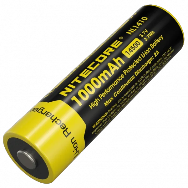 Акумулятор захищений Li-Ion 14500 Nitecore NL1410 1000mAh (Чорно-жовтий)