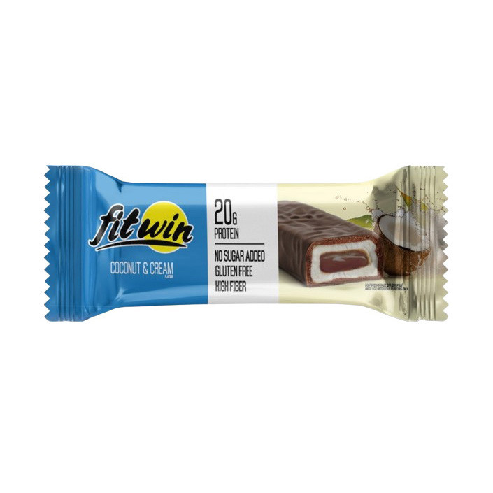 Fitwin Bar No Sugar Added (60 g, coconut & cream), фото 1