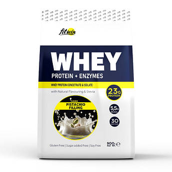FitWin Whey Protein + Enzymes (900 g, pistachio filling)