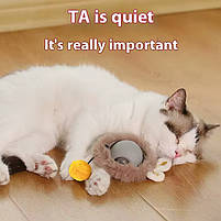 Інтерактивна USB Смарт іграшка м'ячик з хутром для котів і маленьких собак - сірий, фото 5