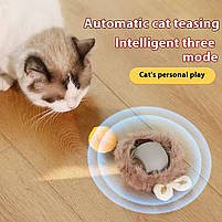 Інтерактивна USB Смарт іграшка м'ячик з хутром для котів і маленьких собак - сірий, фото 6