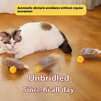 Інтерактивна USB Смарт іграшка м'ячик з хутром для котів і маленьких собак - сірий, фото 7