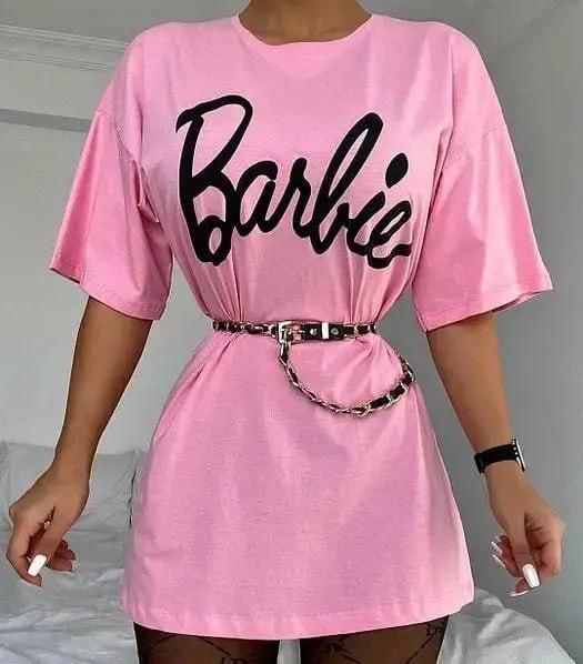 Стильна жіноча футболка з принтом "Barbie",Барбі