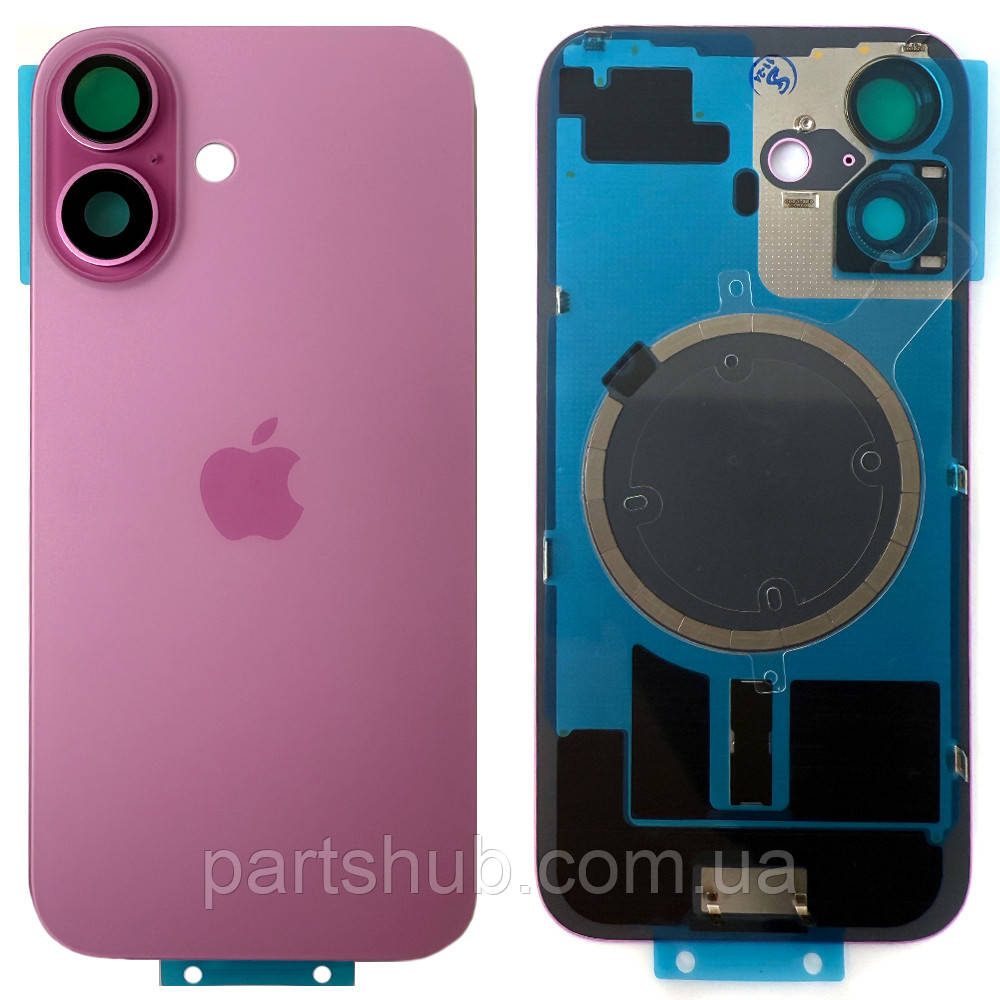 Задня кришка Apple iPhone 16 (рожева оригінал Китай з рамкою, склом камери та магнітом), фото 1
