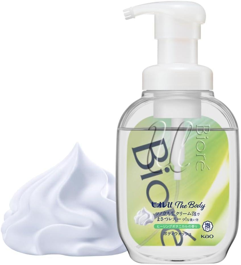 Kao Biore U The Body Foam низькокислотна мило-пінка для душу, підходить для дітей, аромат свіжої зелені, 540 мл, фото 1