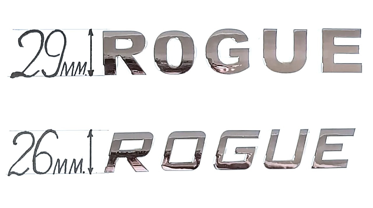 Напис "ROGUE" літерами хром, фото 1