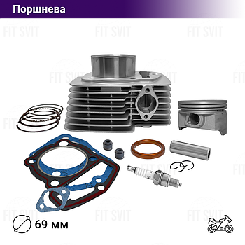 Поршнева CB 250 сс d-69 mm p-17 mm h-109 mm