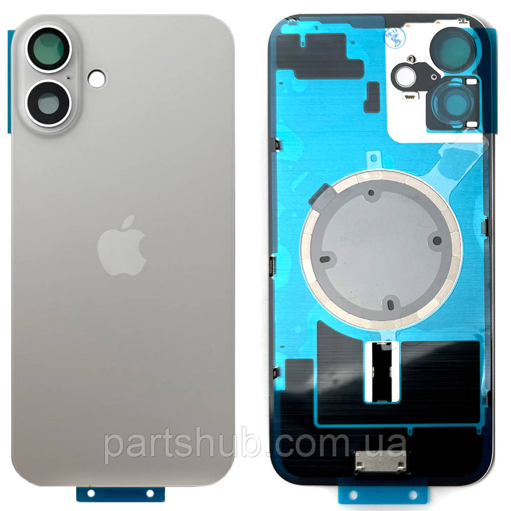Задня кришка Apple iPhone 16 Plus (біла оригінал Китай з рамкою, склом камери та магнітом), фото 1