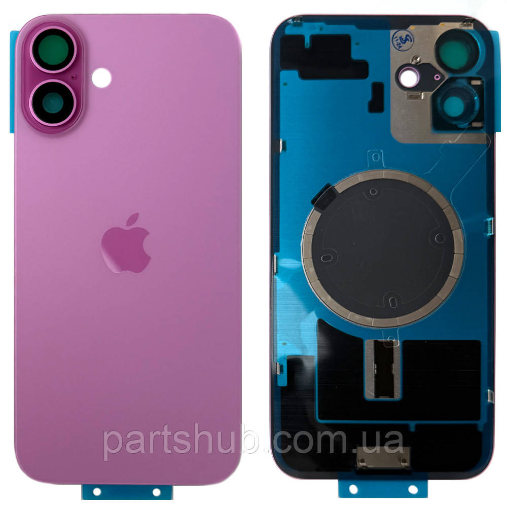 Задня кришка Apple iPhone 16 Plus (рожева оригінал Китай з рамкою, склом камери та магнітом), фото 1