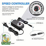 Турбінний вентилятор для барбекю, печі на дрова, мангала, тандира, вентилятор з регульованою швидкістю, фото 9