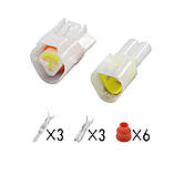 Вилка штепсельна герметична для з'єднання проводів на 3 pin FW-C-3M-B + FW-C-3F-B набір тато+мама, фото 2