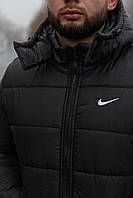 Куртка nike зимова чоловіча утеплена з капюшоном найк чорна