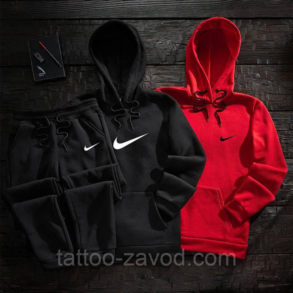 Костюм худі+худі + штани тринитка на флісі S M L XL XXL, фото 1